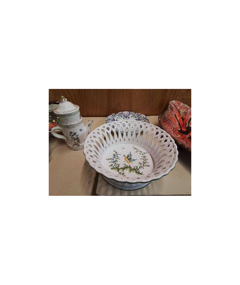 COUPE À FRUIT EN FAÏENCE MOUSTIER 