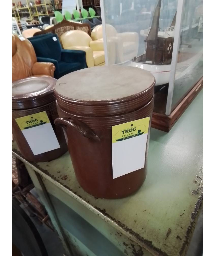 POT A SALER A OREILLES GRES VERNISSE 