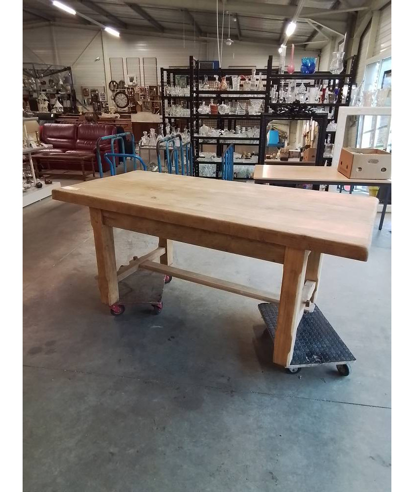 TABLE DE FERME CHENE NATUREL 180X86X76CM