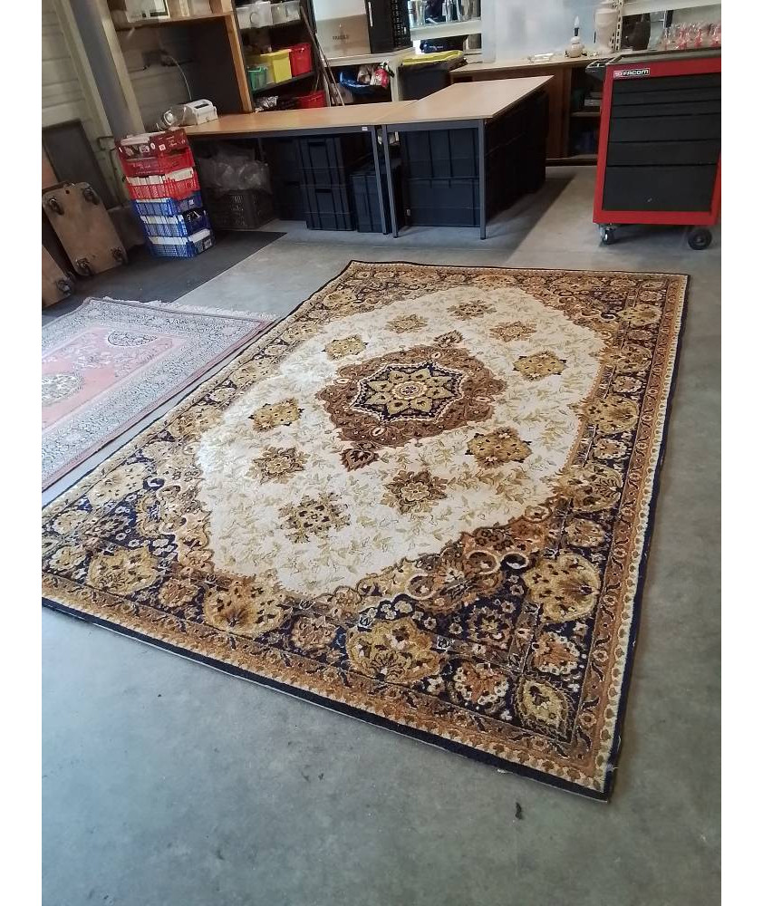 TAPIS LAINE OCRE BLEU ECRU 290X200CM