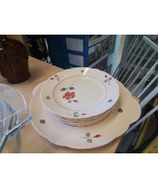 SERVICE À DESSERT MOTIF FLORAL 