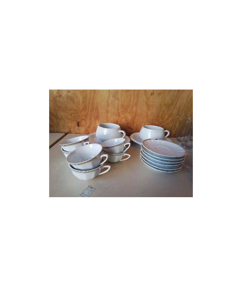LOT DE 6 TASSE BORDURE DORÉ 
