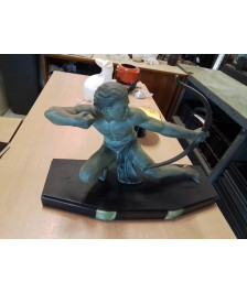 SCULPTURE   ART DECO L ARCHER SALVATORE MELANI 1902 1934 REGULE TERRASSE MARBRE NOIR 