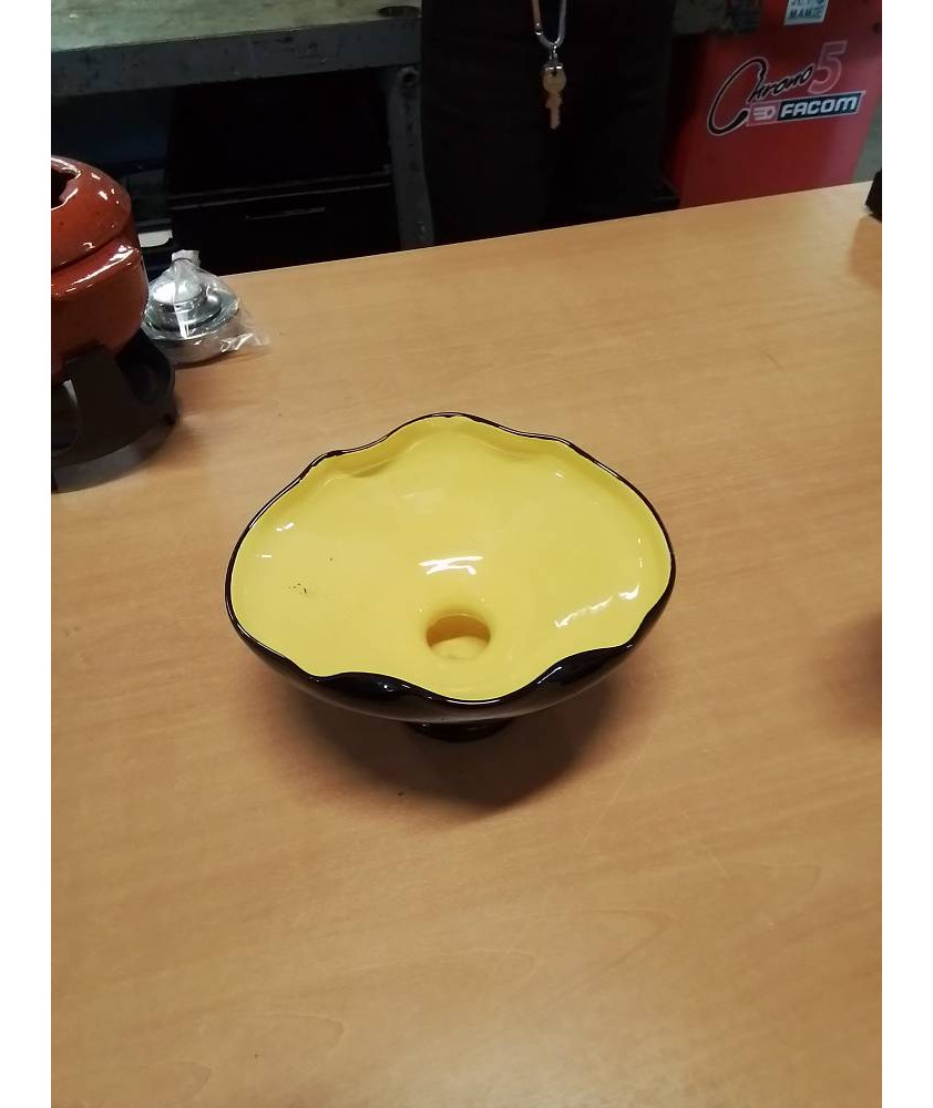 COUPE CÉRAMIQUE JAUNE ET NOIR