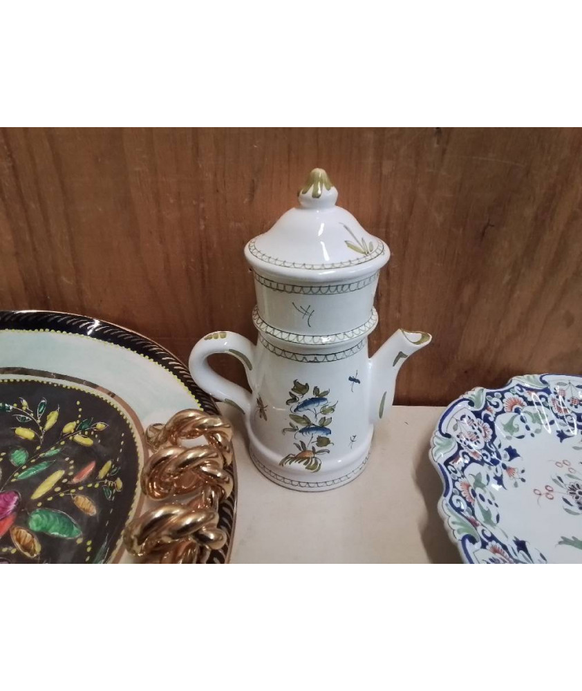 TISANIERE THÉIÈRE EN FAIENCE MOUSTIER 