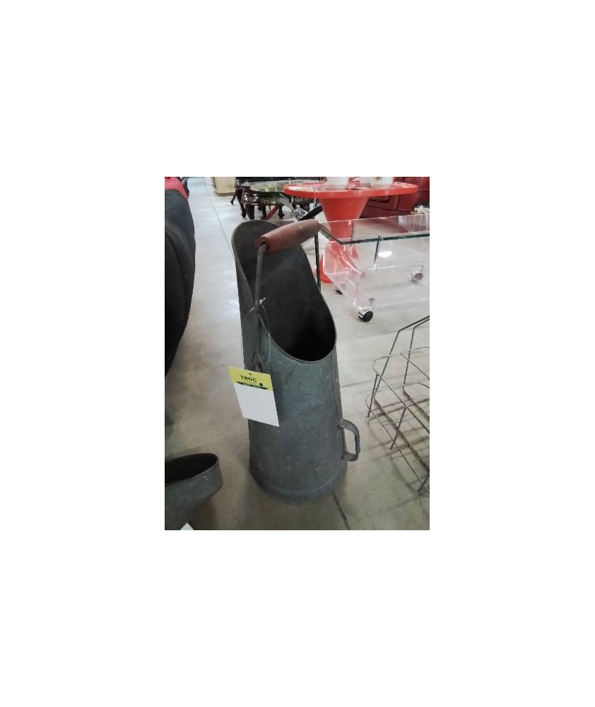 SEAU A CHARBON MÉTAL ANSE BOIS DÉBUT XXE