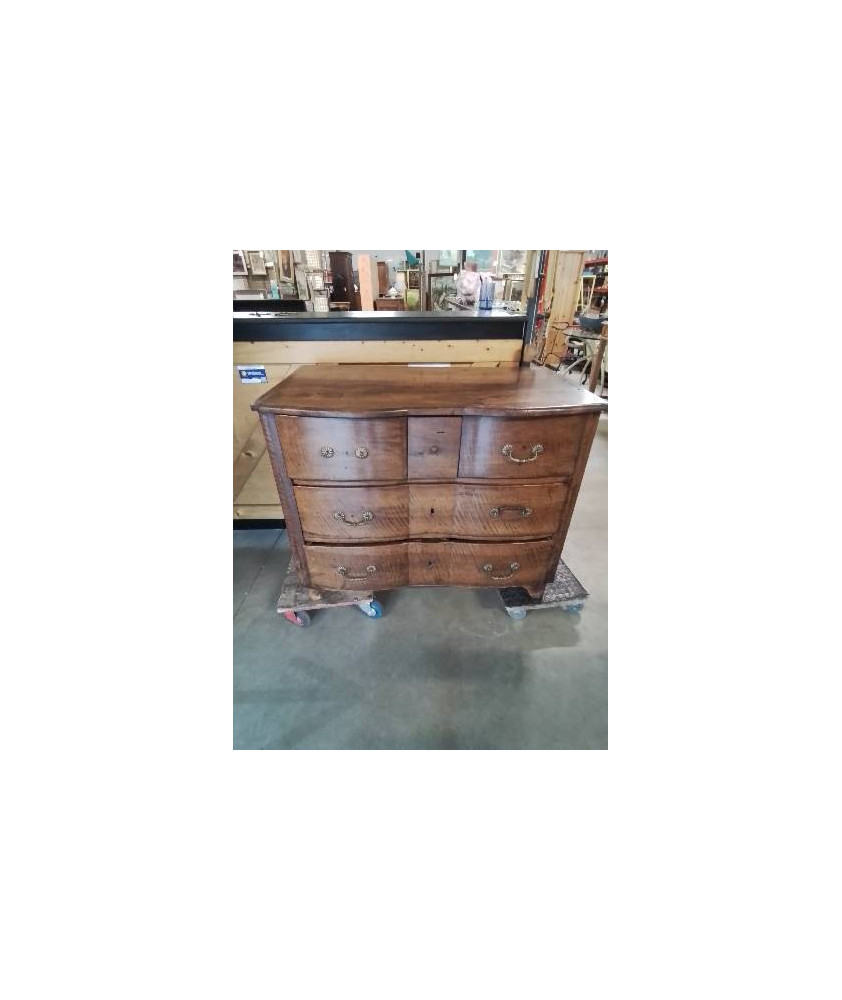 COMMODE ARBALÈTE BOIS 5 TIROIRS ÉPOQUE XVIIIE