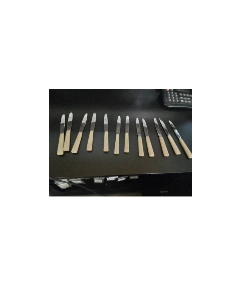 12 COUTEAUX ACIER INOX GEMINEL LE HAVRE ANNÉES 60