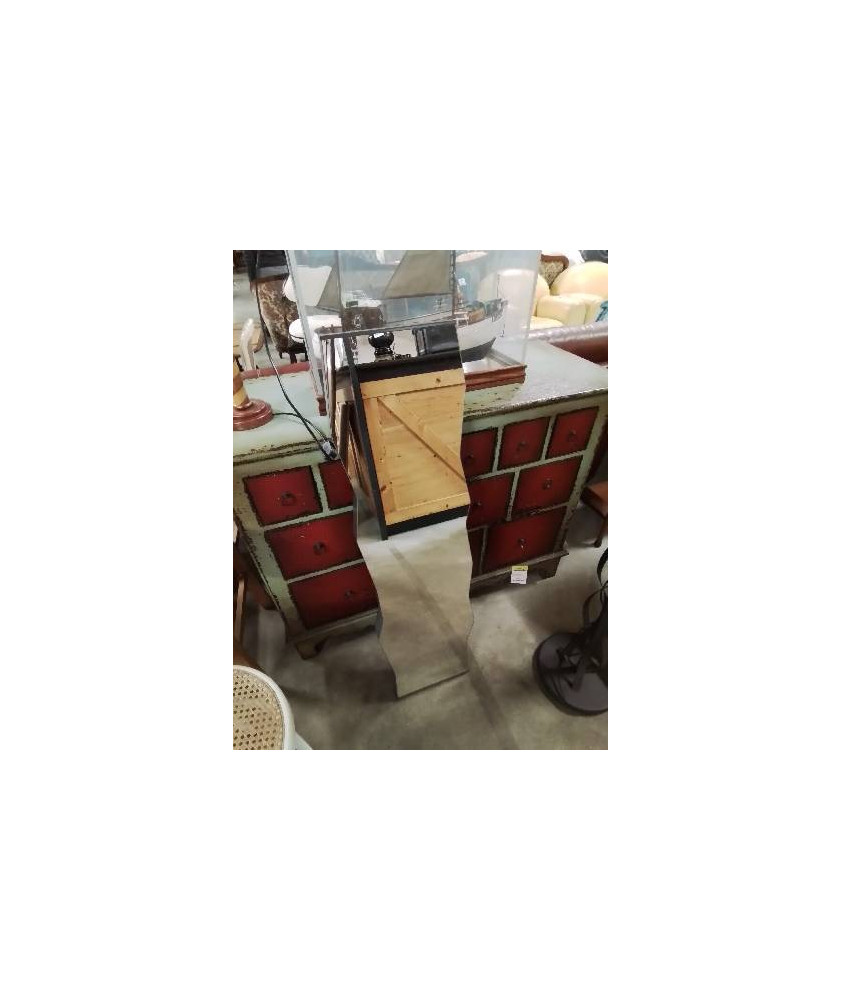 MIROIR RECTANGULAIRE CONTOUR MÉTAL GRIS