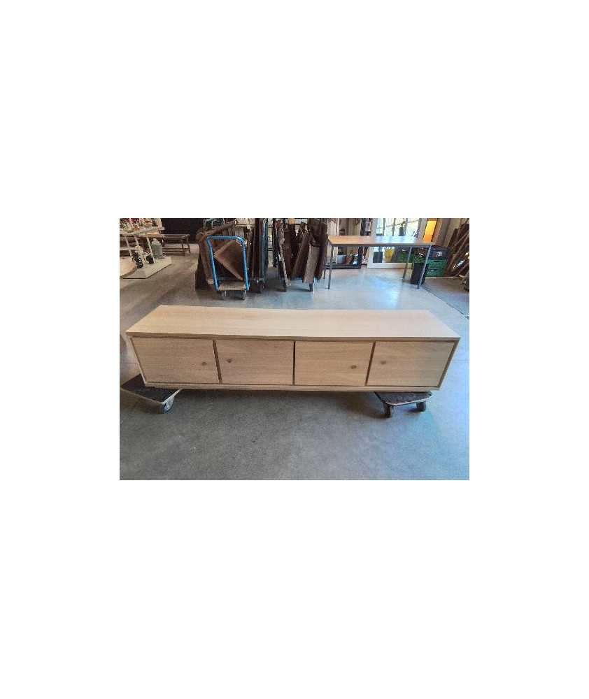 MEUBLE TV CHENE CLAIR  ALBIN 4 PORTES