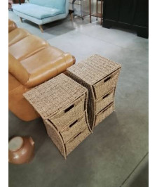 CHIFFONNIER VANNERIE 3 TIROIRS 