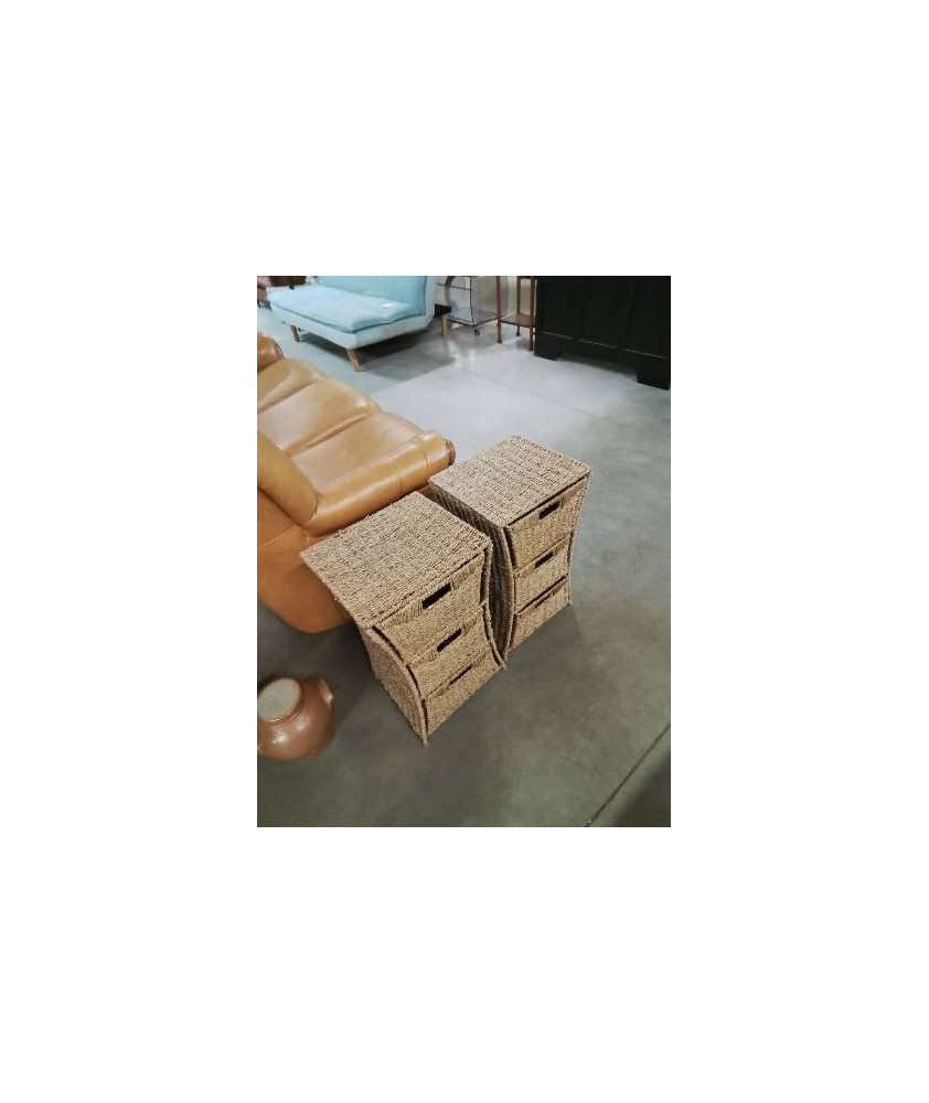 CHIFFONNIER VANNERIE 3 TIROIRS 