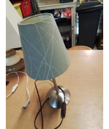 LAMPE PIÈTEMENT MÉTAL BROSSÉ AJ BLEU 