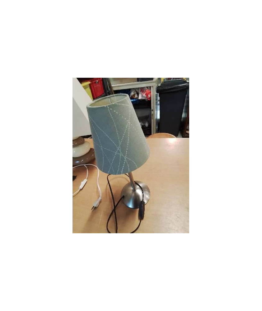 LAMPE PIÈTEMENT MÉTAL BROSSÉ AJ BLEU 