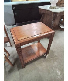 CONSOLE RECTANGULAIRE BOIS CLAIR GRAVÉ 2 NIVEAUX ANNÉES 40