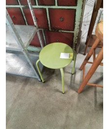 TABOURET ROND MÉTAL VERT