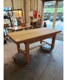 TABLE DE FERME CHENE NATUREL 180X86X76CM