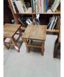 TABOUREG CARRÉ BOIS CLAIR 