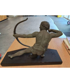 SCULPTURE   ART DECO L ARCHER SALVATORE MELANI 1902 1934 REGULE TERRASSE MARBRE NOIR 