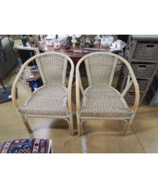 PAIRE DE FAUTEUIL OSIER 