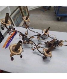 LUSTRE 5 BRANCHES A PAMPILLES