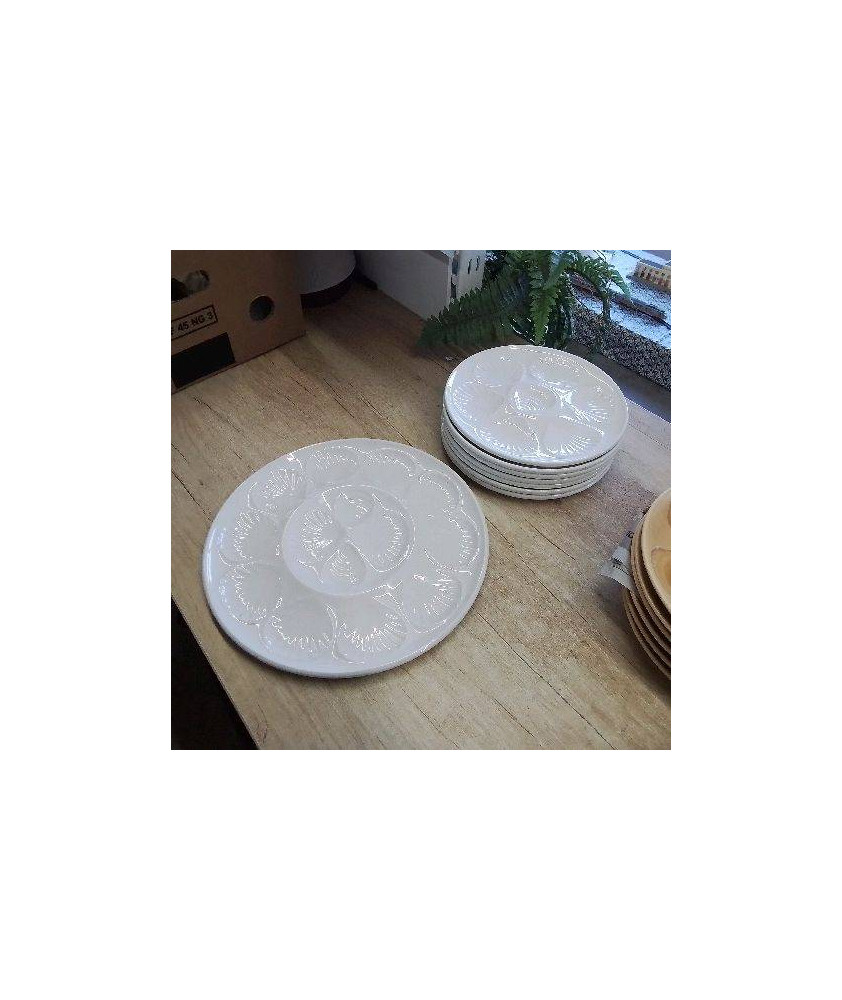 SERVICE MOULIN DES LOUPS BLANC 7 ASSIETTES 1 P,AT 