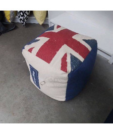 POUF TISSU DRAPEAU ANGLAIS