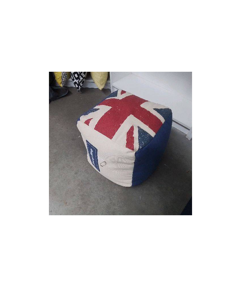 POUF TISSU DRAPEAU ANGLAIS