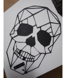 DÉCO MURALE J-LINE CRÂNE MÉTAL NOIR L50XL34XH2 CM JLINE