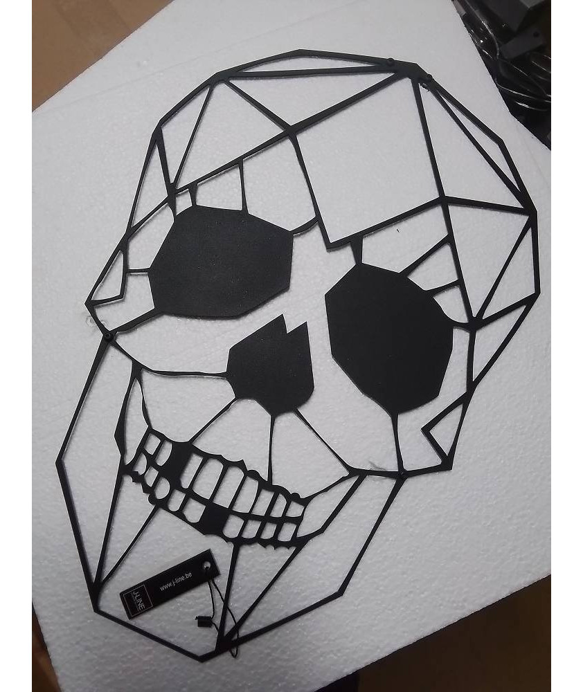 DÉCO MURALE J-LINE CRÂNE MÉTAL NOIR L50XL34XH2 CM JLINE