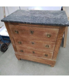 COMMODE 3 TIROIRS PETIT MODELE DESSUS MARBRE