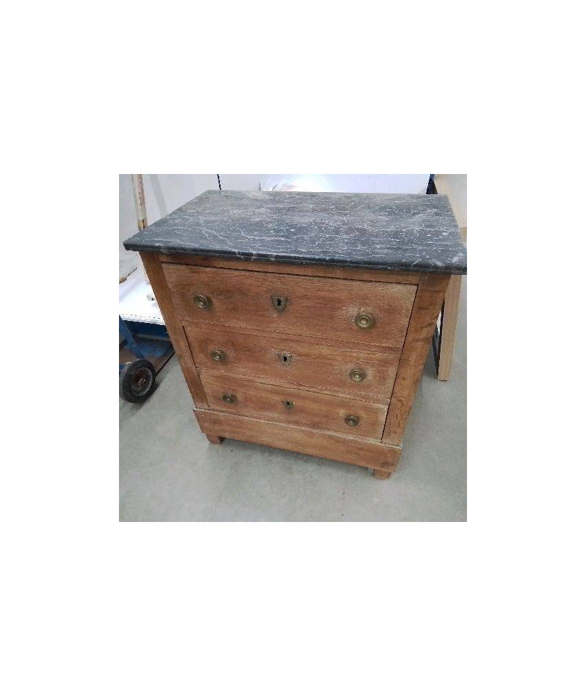 COMMODE 3 TIROIRS PETIT MODELE DESSUS MARBRE