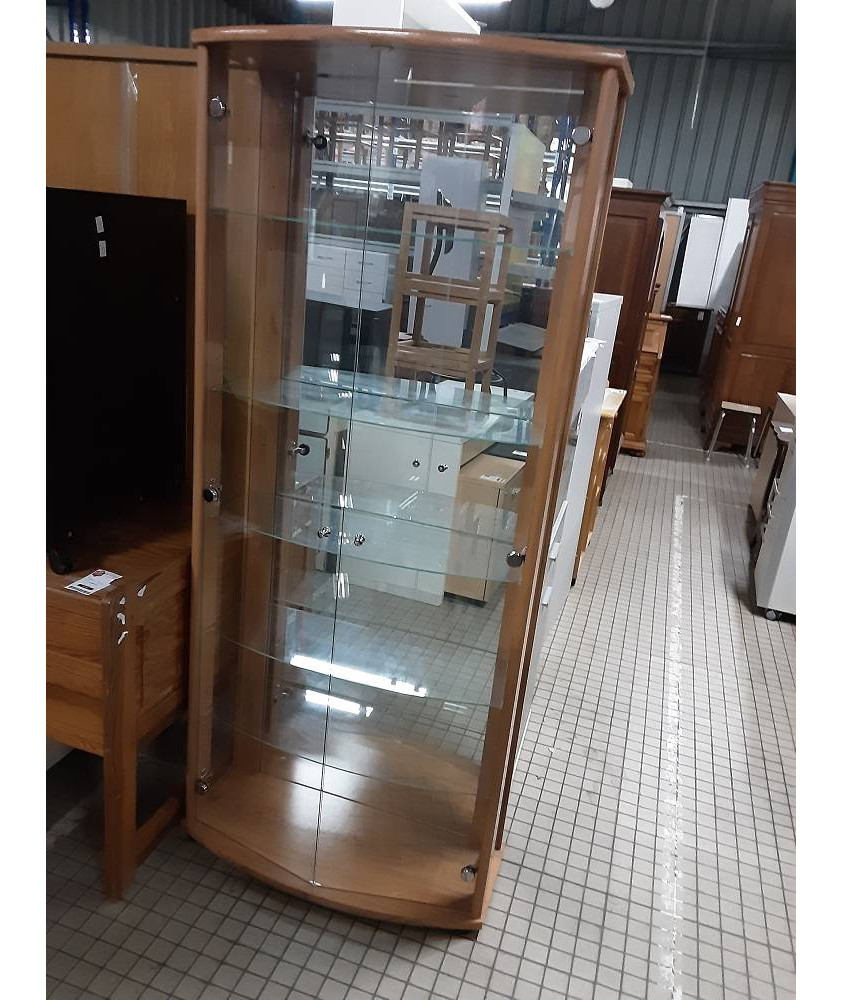 VITRINE 2 PORTES MONTANT COULEUR HETRE