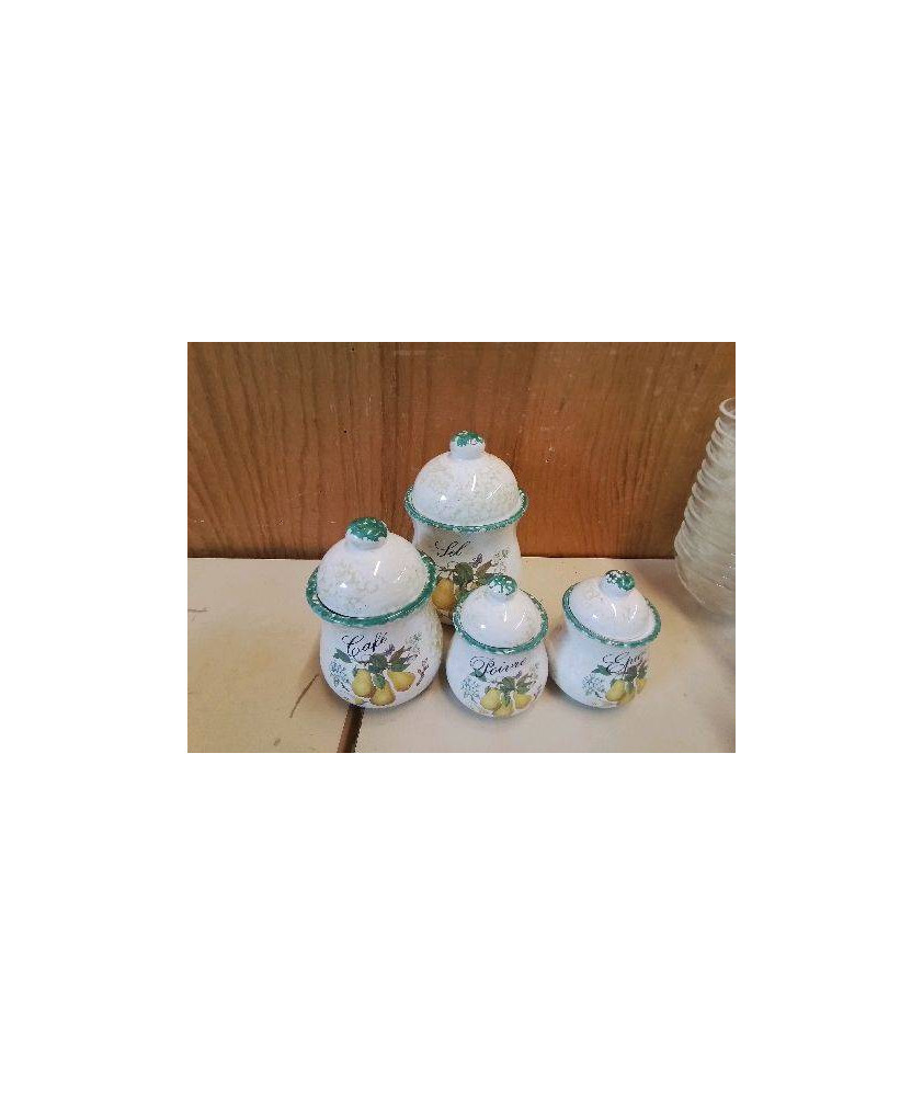 LOT DE POT À CONDIMENT MOTIF POIRE 