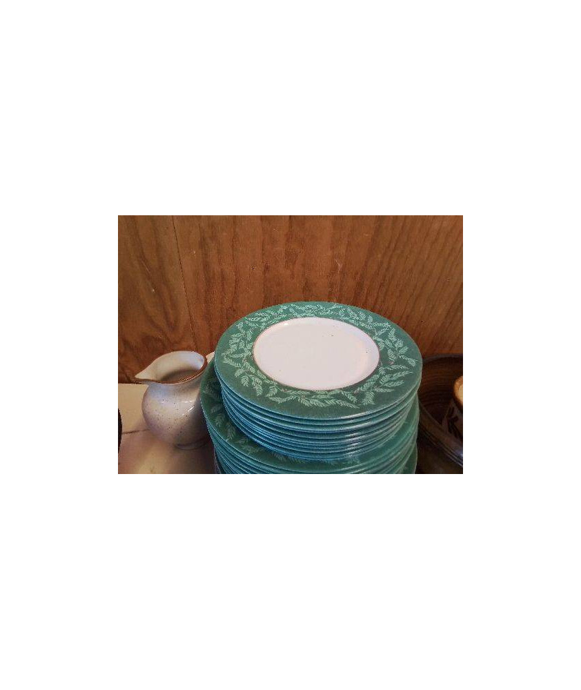 LOT DE 5 ASSIETTES À DESSERT VERTE ARCOPAL 