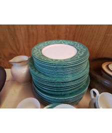 LOT DE 6 ASSIETTES CREUSE VERTE ARCOPAL 