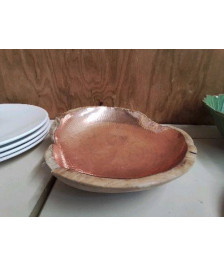 COUPE À FRUIT BOIS ET CUIVRE 