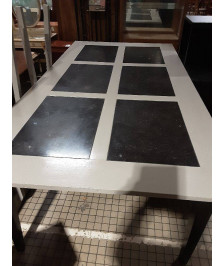 TABLE DESSUS CARREAUX 230X120 CM+2 ALLONGES 50 CM LONGUEUR TOTALE 330 CM
