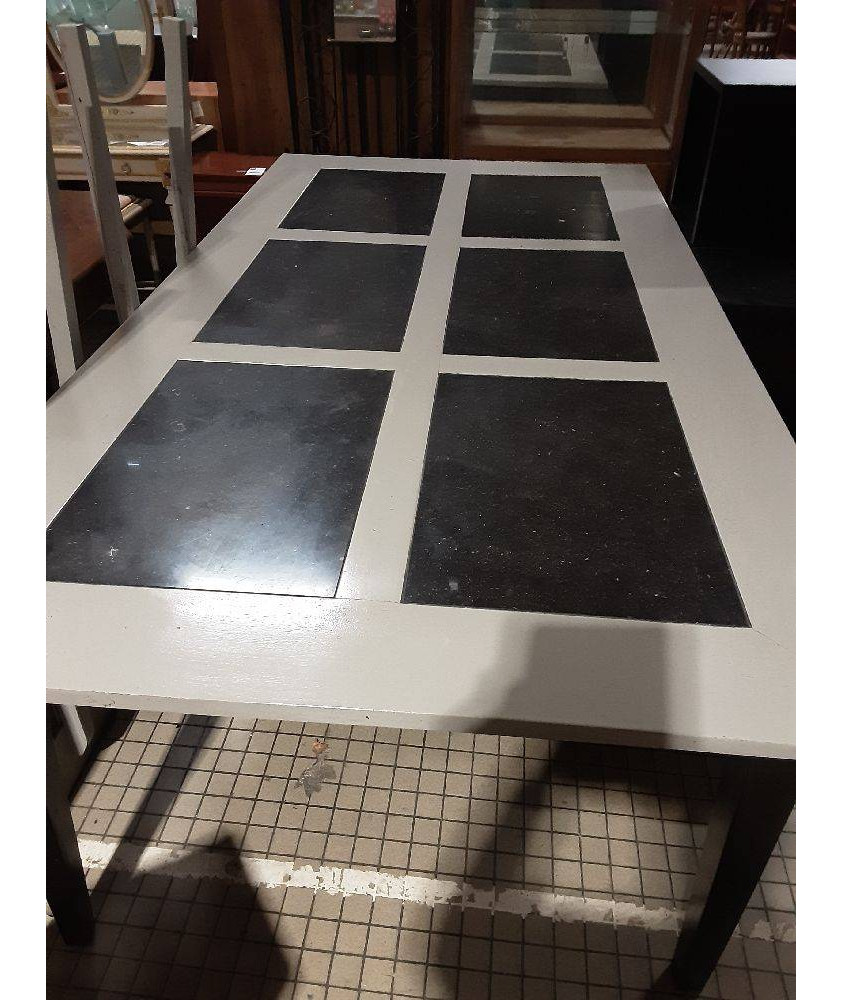 TABLE DESSUS CARREAUX 230X120 CM+2 ALLONGES 50 CM LONGUEUR TOTALE 330 CM