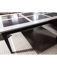 TABLE DESSUS CARREAUX 230X120 CM+2 ALLONGES 50 CM LONGUEUR TOTALE 330 CM
