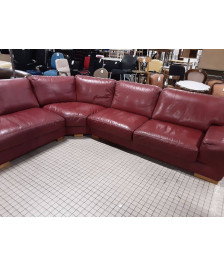 CANAPÉ CUIR CENTER ANGLE CUIR ROUGE