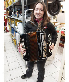 ACCORDÉON CHROMATIQUE AURORA STRADELLA ITALIA 80 BASSES NOIR