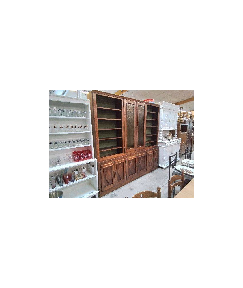 VAISSELIER DOUBLE CORPS AVEC PORTE VITRÉE