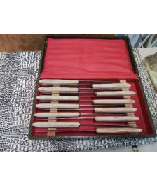 LOT DE 12 COUTEAUX MANCHE EN RESINE