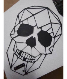 DÉCO MURALE J-LINE CRÂNE MÉTAL NOIR L50XL34XH2 CM JLINE