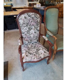 VOLTAIRE BOIS CAPITONNÉ TISSU FLEURI 