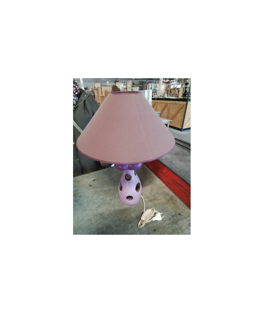 LAMPE CÉRAMIQUE AJOURÉE MAUVE AJ OCRE SILEA