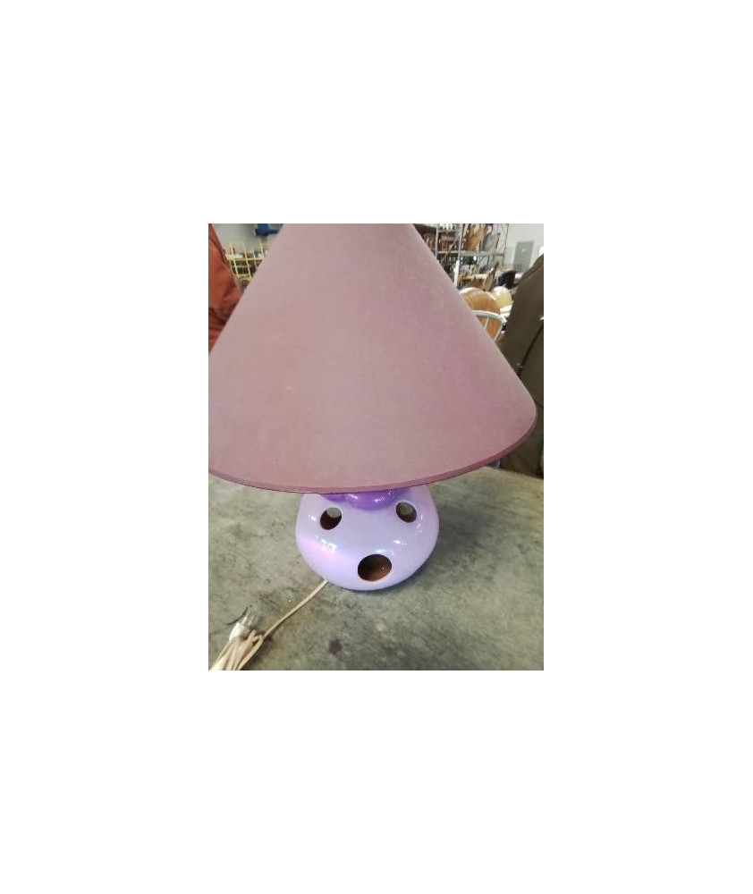 LAMPE CÉRAMIQUE AJOURÉE MAUVE GRAND AJ OCRE SILEA