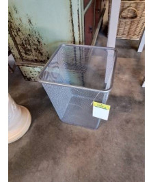 POUBELLE DE BUREAU MÉTAL GRIS AJOURÉ 