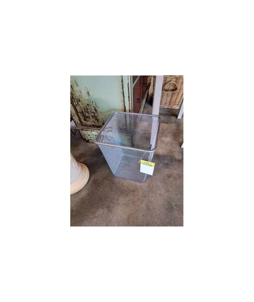 POUBELLE DE BUREAU MÉTAL GRIS AJOURÉ 